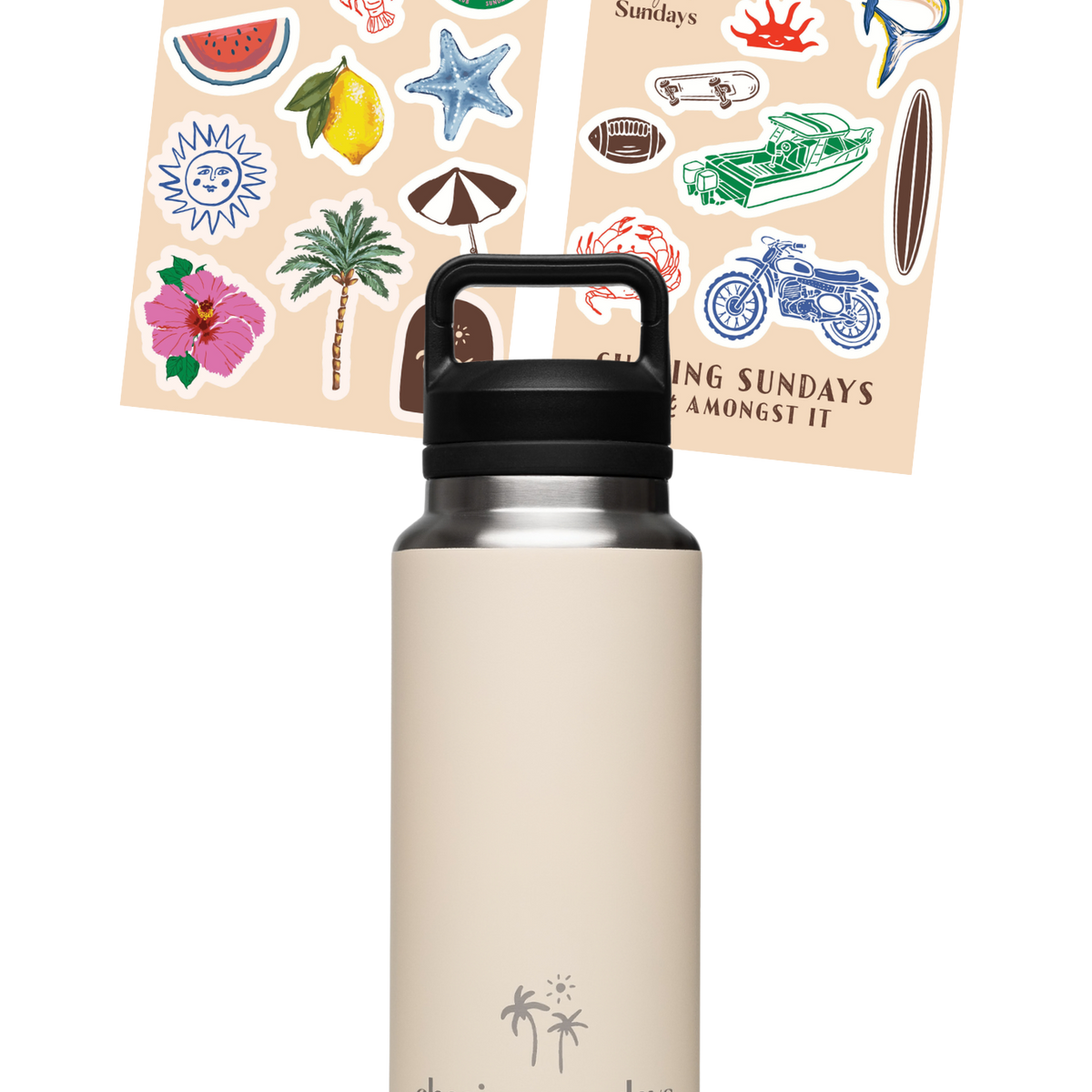 1100ml Drink Bottle - Sand + FREE Sticker Sheet – Chasing Sundays