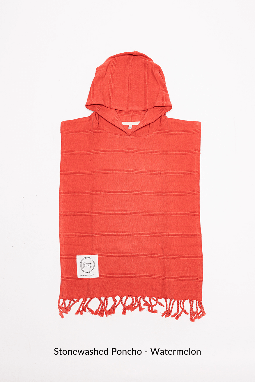 Poncho Turkish Towel - Watermelon